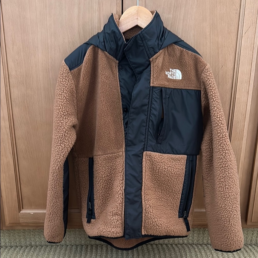 The North Face Kids Tan and Black hooded Jacket